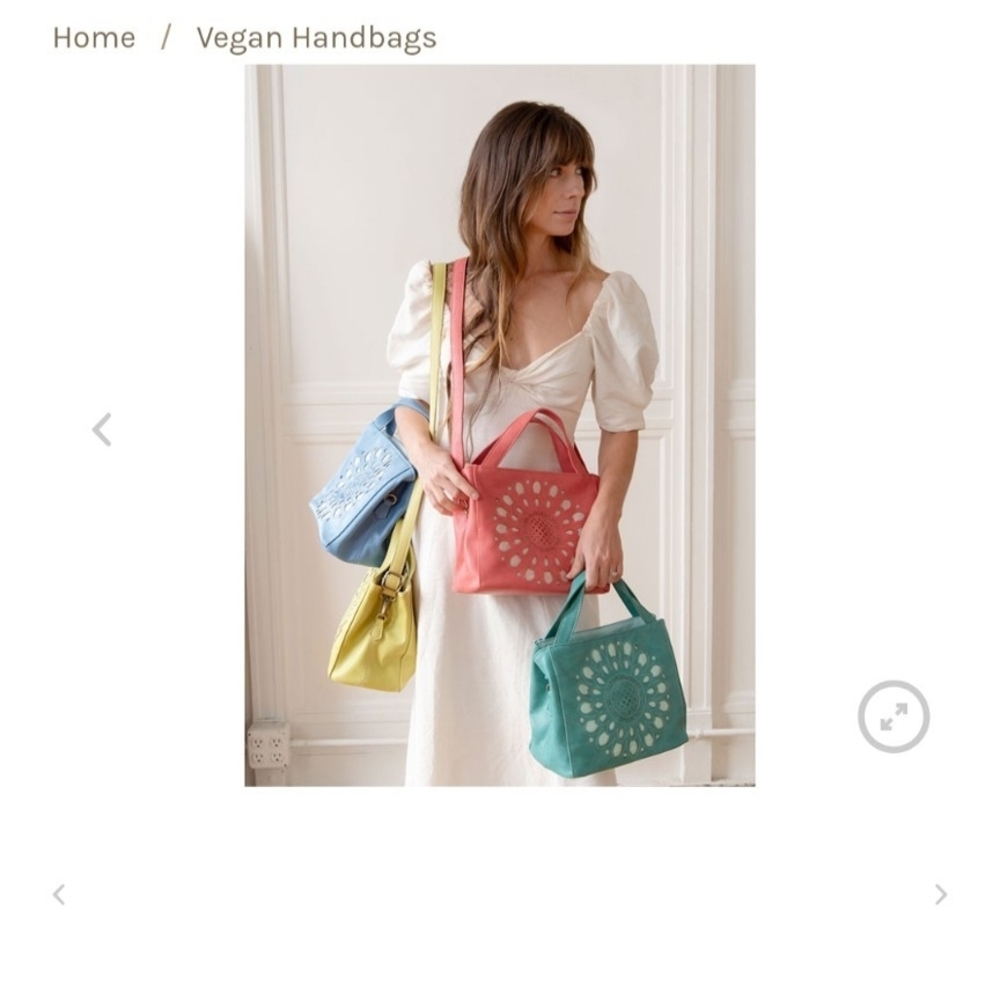 Joy Susan Teal Laser-Cut Floral Tote - Picture 6 of 6